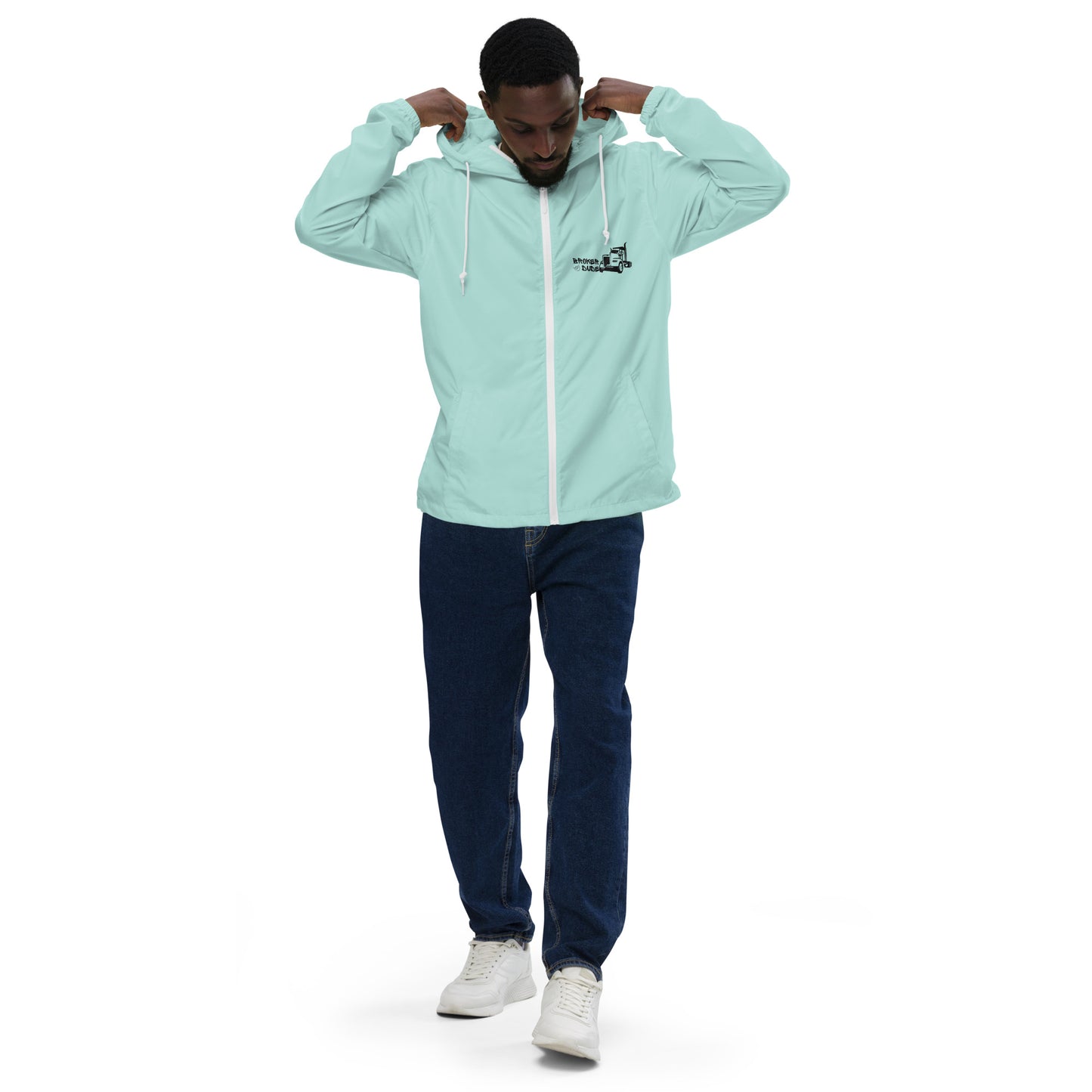 Unisex lightweight zip up windbreaker-Broker Dude