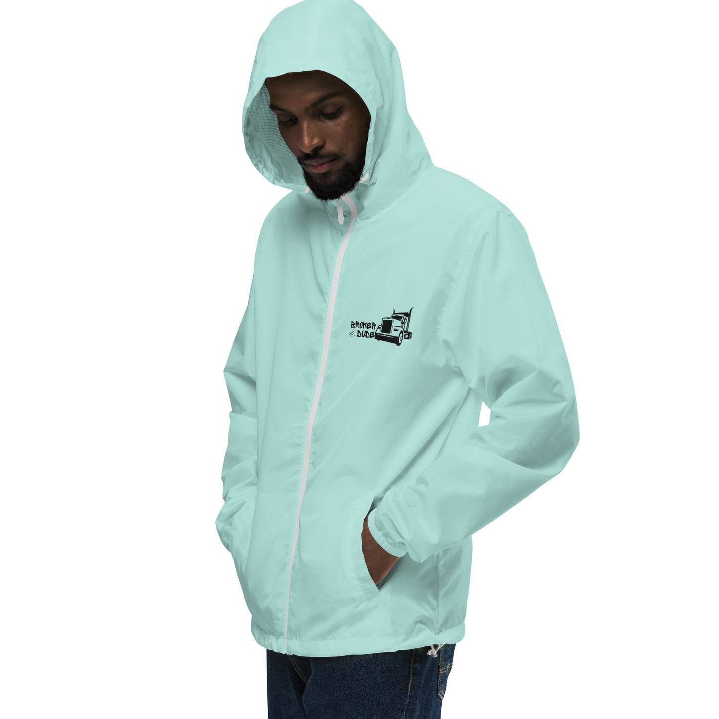 Unisex lightweight zip up windbreaker-Broker Dude