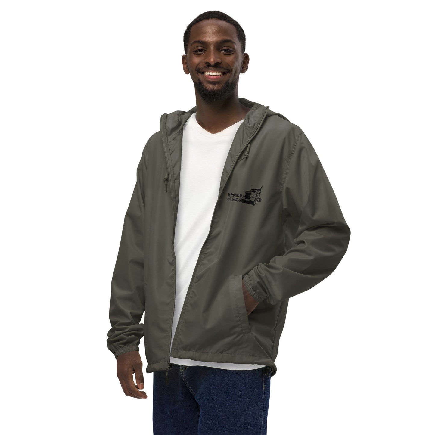 Unisex lightweight zip up windbreaker-Broker Dude