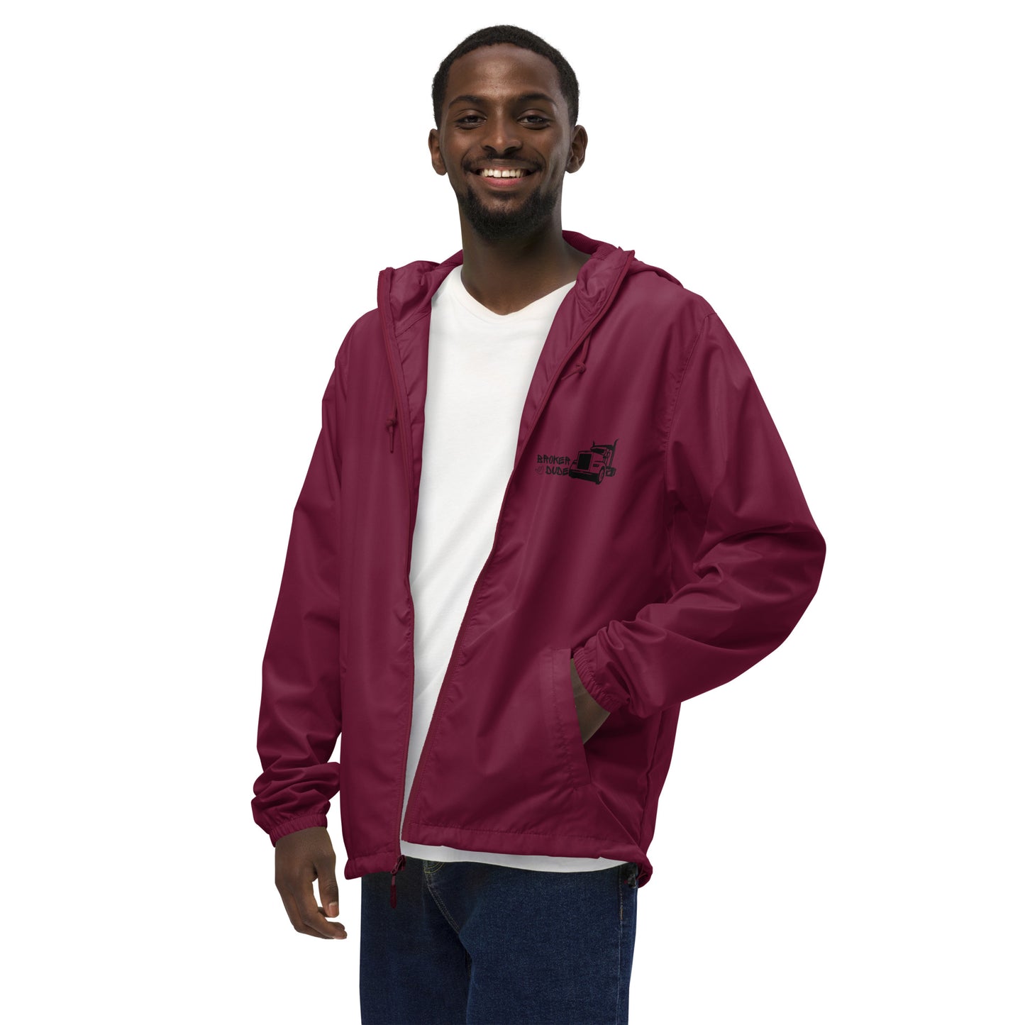 Unisex lightweight zip up windbreaker-Broker Dude