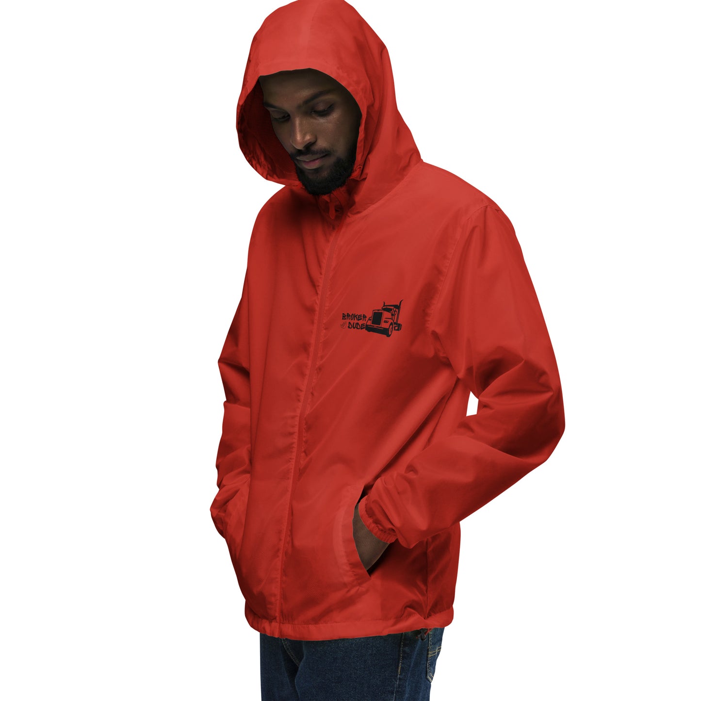 Unisex lightweight zip up windbreaker-Broker Dude