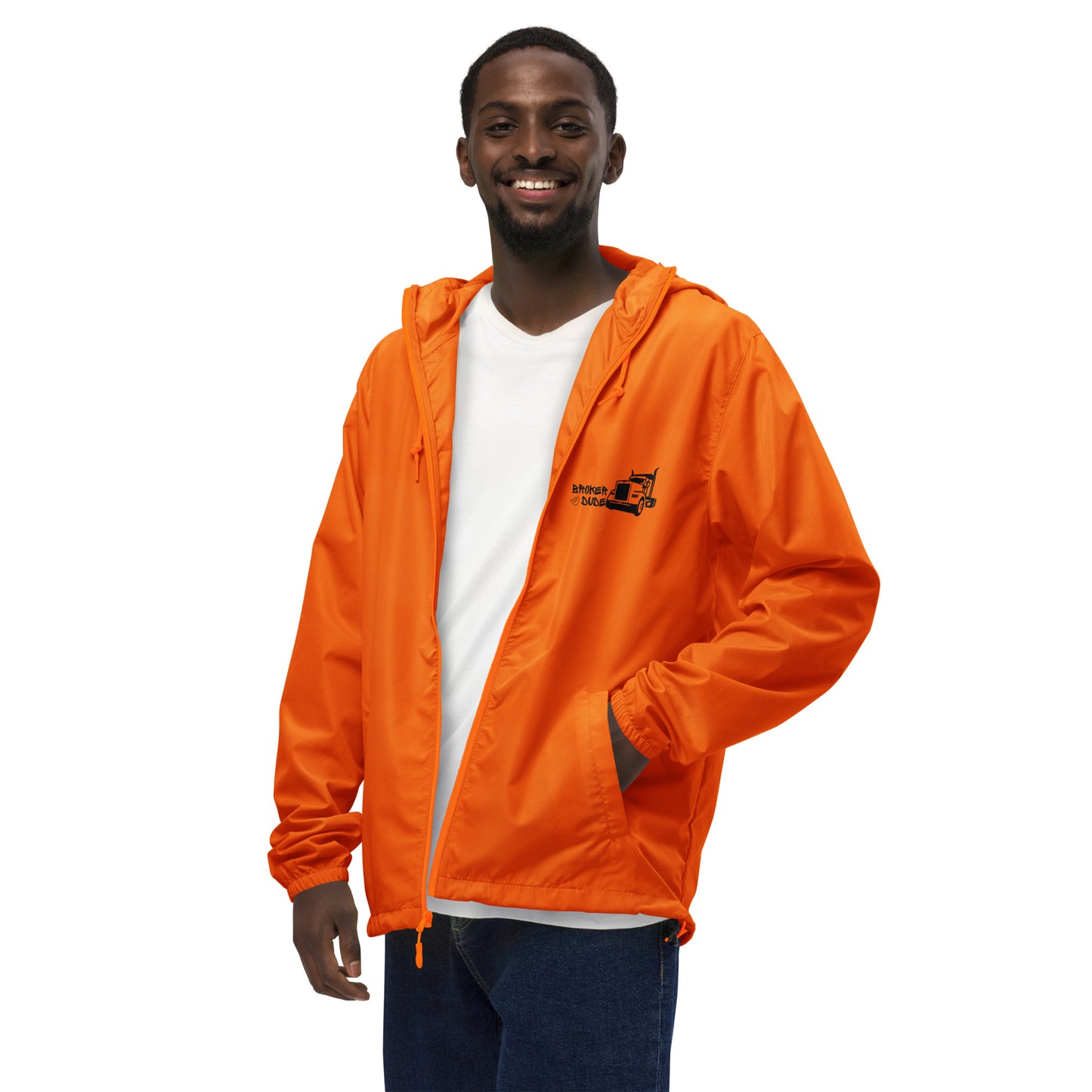 Unisex lightweight zip up windbreaker-Broker Dude