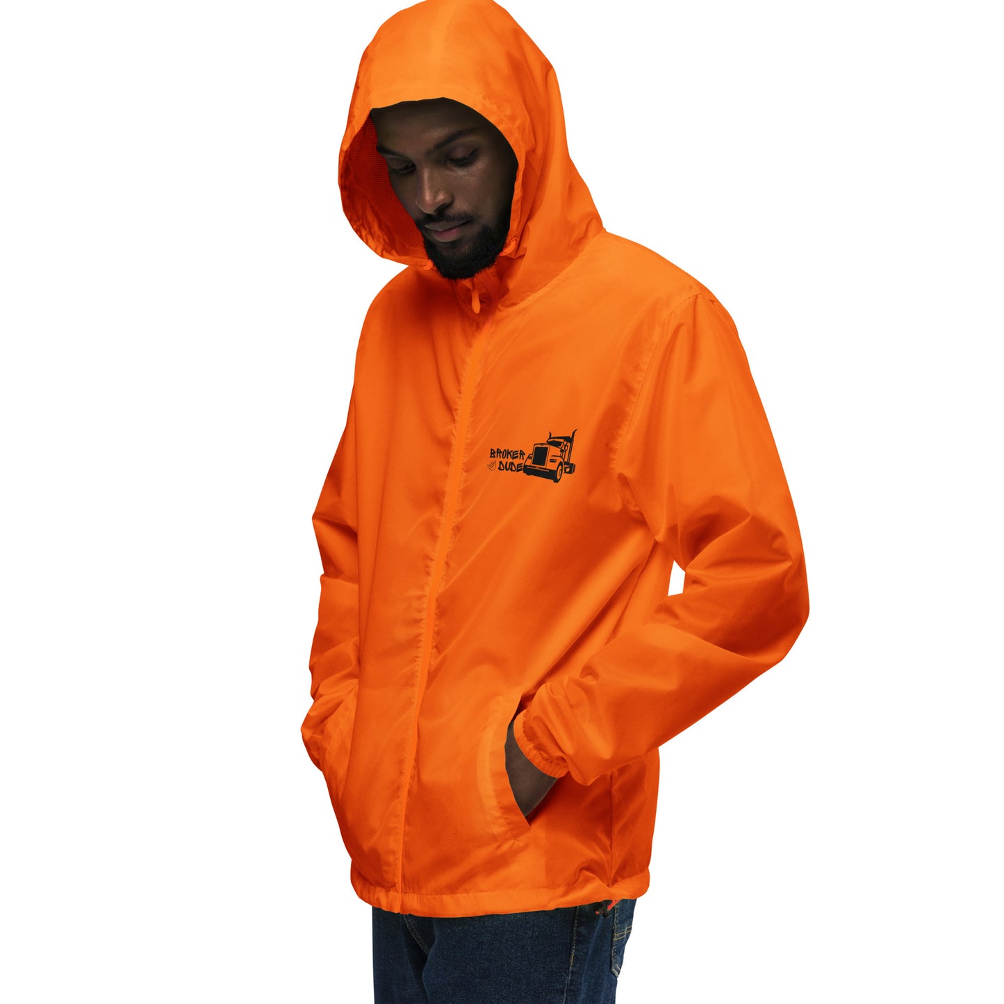 Unisex lightweight zip up windbreaker-Broker Dude