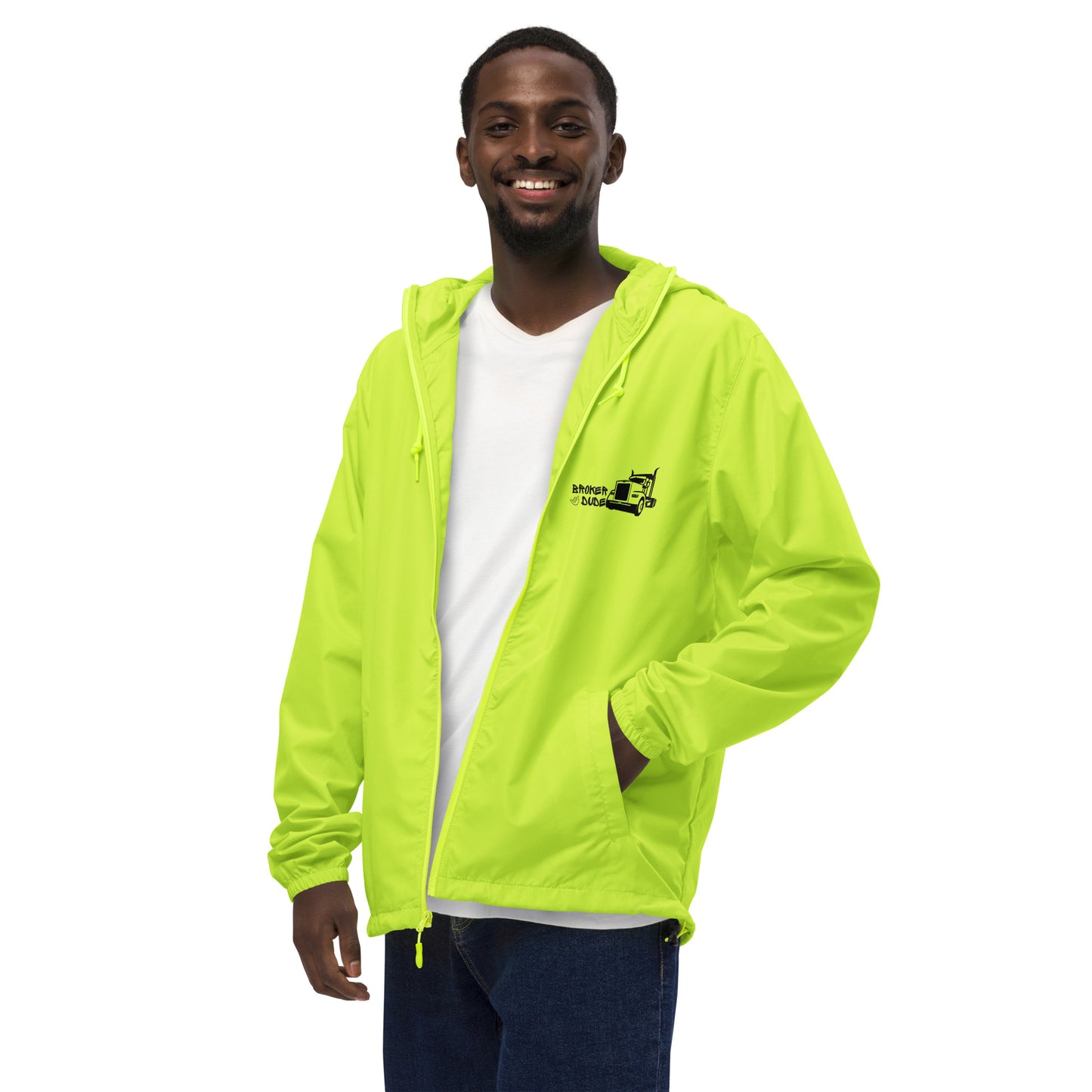 Unisex lightweight zip up windbreaker-Broker Dude