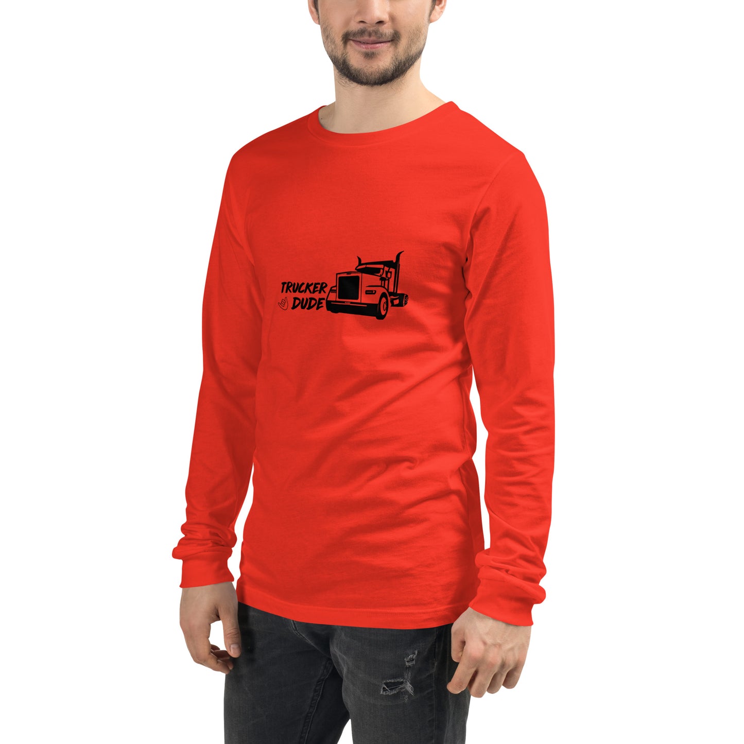 Unisex Long Sleeve Tee - Trucker Dude