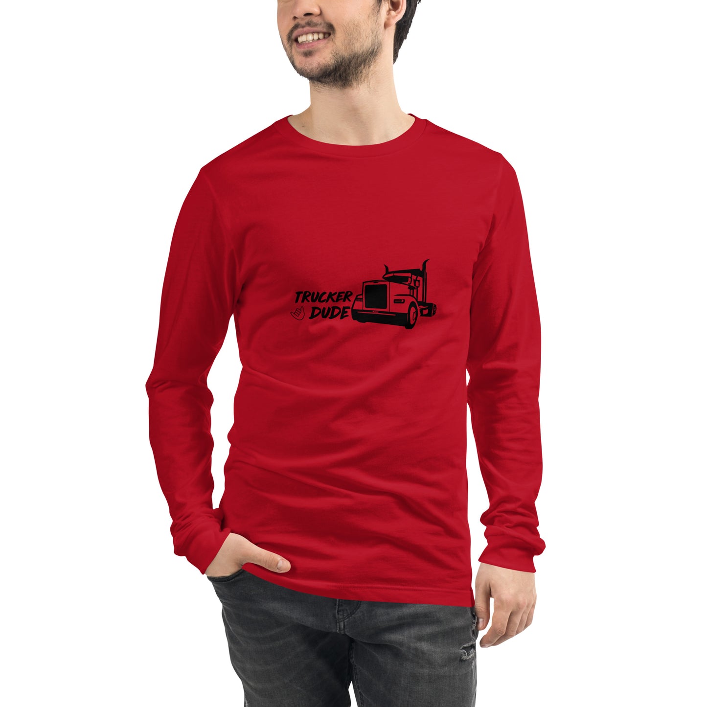 Unisex Long Sleeve Tee - Trucker Dude