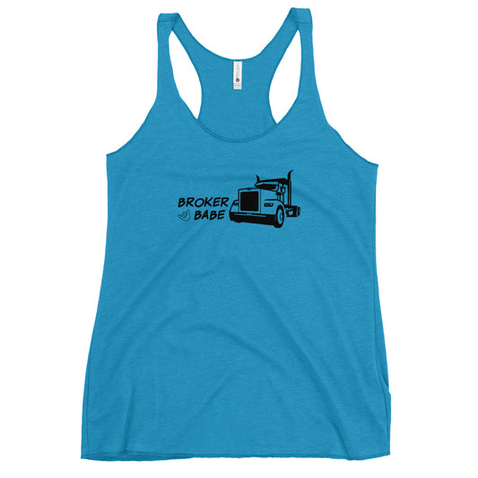 Women's Racerback Tank-Broker Babe